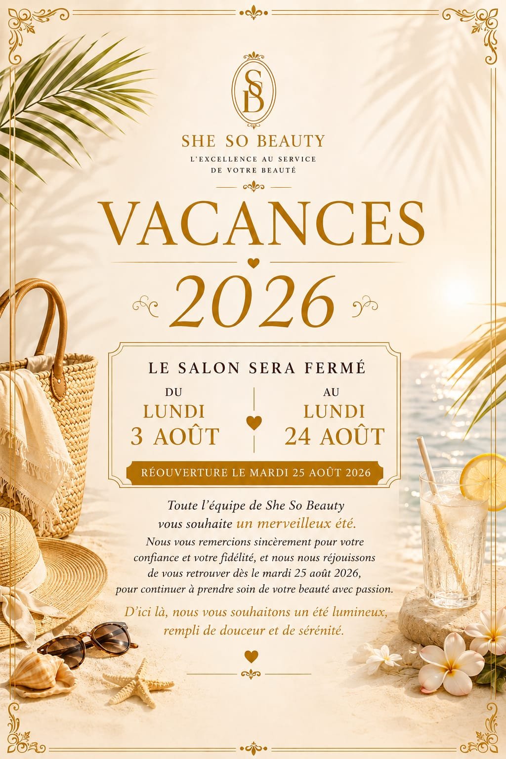 She So Beauty - Vacances 2026